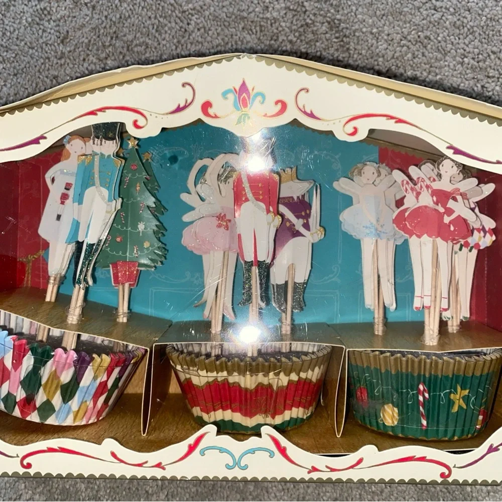 Meri Meri Nutcracker Ballet Christmas Cupcake Liners‎ & Topper Picks Kit